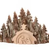 Waldfabrik, photophore en bois et étoile sapin de Noël Crèche De Noël Artisanale|Crèche De Noël Taillee Dans Une Ecorce De Bois, Motif Etable, 20 Cm