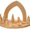 Schalling, crèche moderne Crèche De Noël En Bois|Crèche De Noël Vide A Fabriquer En Bois, 20 Cm