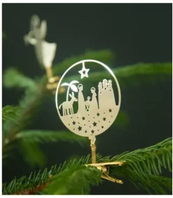 Pluto Produkter, déco de Noël Scandinave Déco De Noël Scandinave|Crèche Nativite A Clipser Sur Le Sapin De Noël