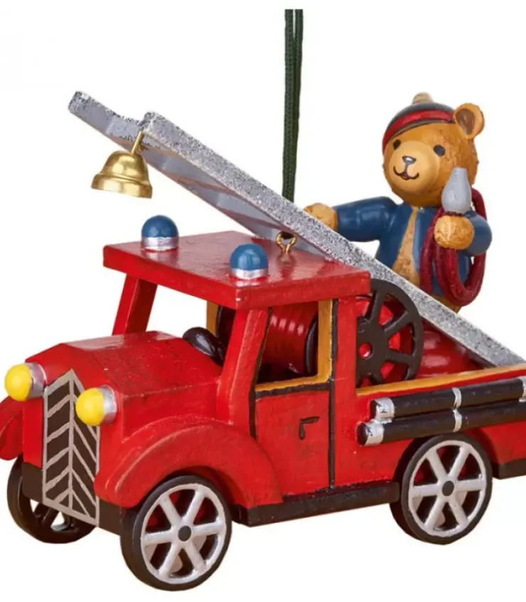 Hubrig, figurines pour enfant Déco Sapin De Noël Vintage|Déco Sapin Vintage, Ourson Sur Voiture De Pompier