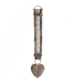 Waldfabrik, photophore en bois et étoile sapin de Noël Objet Déco Bois|Décoration Murale Montagne 46 Cm Avec Coeur Motif Blanc