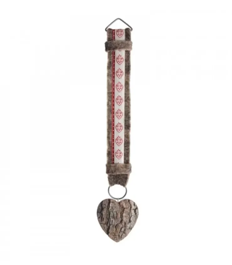 Waldfabrik, photophore en bois et étoile sapin de Noël Objet Déco Bois|Décoration Murale Montagne 46 Cm Avec Coeur Motif Rouge