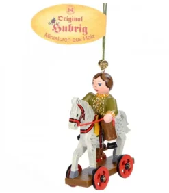 Hubrig, figurines pour enfant Déco Sapin De Noël Vintage|Décoration Sapin De Noël Vintage, Enfant Sur Un Cheval De Bois,