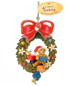 Hubrig, figurines pour enfant Déco Sapin De Noël Vintage|Décoration Sapin De Noël Vintage, Ourson Dans Couronne
