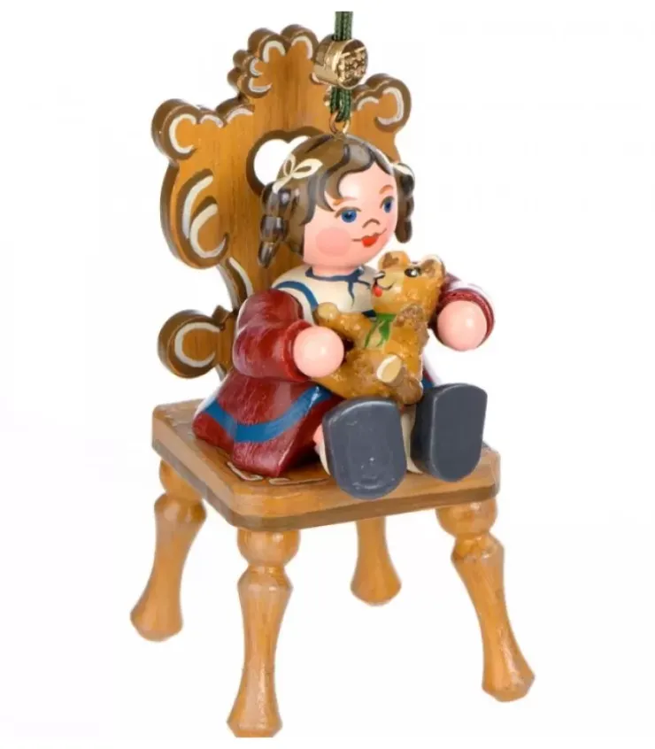 Hubrig, figurines pour enfant Déco Sapin De Noël Vintage|Décoration Sapin De Noël Vintage, Figurine Fillette Et Ourson