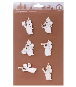 Waldfabrik, photophore en bois et étoile sapin de Noël Anges De Noël Pour Sapin|Décorations Pour Sapin 6 Mini Anges Pendentifs