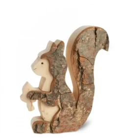 Waldfabrik, photophore en bois et étoile sapin de Noël Animaux En Bois|Ecureuil En Bois 10 Cm