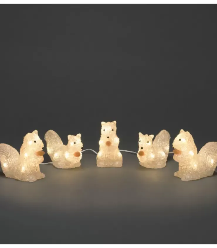 Konstsmide, guirlandes lumineuses de Noël Oiseaux Lumineux Et Animaux Lumineux|Ecureuils Lumineux 12 Cm En Acrylique, 40 Diodes Blanc Chaud