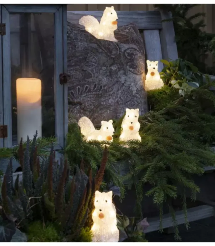 Konstsmide, guirlandes lumineuses de Noël Oiseaux Lumineux Et Animaux Lumineux|Ecureuils Lumineux 12 Cm En Acrylique, 40 Diodes Blanc Chaud