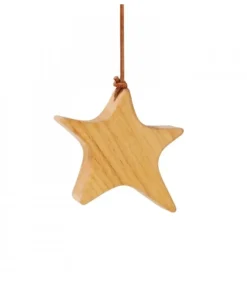 Waldfabrik, photophore en bois et étoile sapin de Noël Décorations En Bois Pour Sapin De Noël|Etoile En Bois D'Aulne A Suspendre, Asymetrique 7,5 Cm