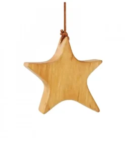 Waldfabrik, photophore en bois et étoile sapin de Noël Décorations En Bois Pour Sapin De Noël|Etoile En Bois D'Aulne A Suspendre, Asymetrique 9 Cm