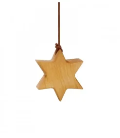 Waldfabrik, photophore en bois et étoile sapin de Noël Décorations En Bois Pour Sapin De Noël|Etoile En Bois D'Aulne A Suspendre 5,5 Cm