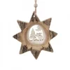 Waldfabrik, photophore en bois et étoile sapin de Noël Décorations En Bois Pour Sapin De Noël|Etoile En Bois, Motif Cisele Elan, 10 Cm
