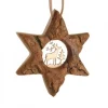 Waldfabrik, photophore en bois et étoile sapin de Noël Décorations En Bois Pour Sapin De Noël|Etoile En Bois, Motif Cisele Cerf, 7 Cm
