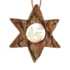 Waldfabrik, photophore en bois et étoile sapin de Noël Décorations En Bois Pour Sapin De Noël|Etoile En Bois, Motif Cisele Elan, 7 Cm