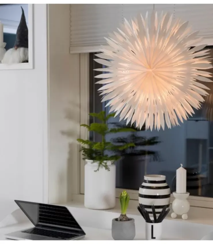 Konstsmide, guirlandes lumineuses de Noël Etoile Lumineuse|Etoile Lumineuse Electrique En Papier A Suspendre, Blanche, 60 Cm