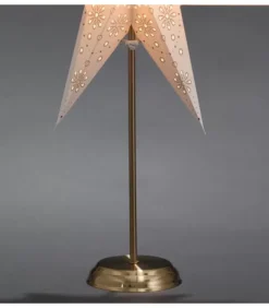Konstsmide, guirlandes lumineuses de Noël Etoile Lumineuse|Etoile Lumineuse Electrique 7 Branches En Papier, Blanche, Sur Pied Laiton, 48 Cm