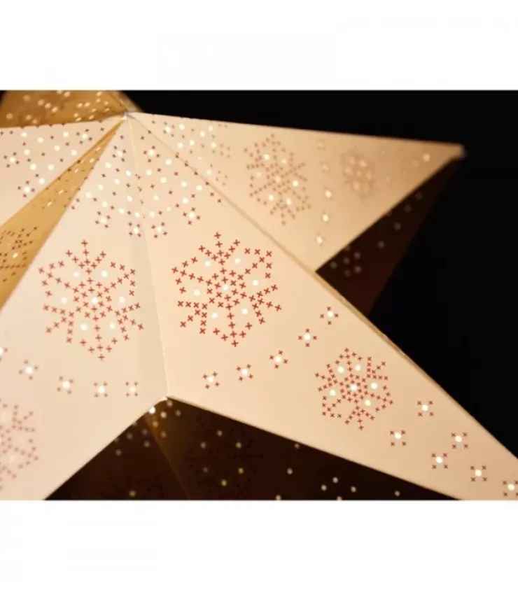 Konstsmide, guirlandes lumineuses de Noël Etoile Lumineuse|Etoile Lumineuse Electrique 5 Branches En Papier, Blanche, Sur Pied Blanc, 46 Cm