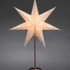 Konstsmide, guirlandes lumineuses de Noël Etoile Lumineuse|Etoile Lumineuse Electrique 7 Branches En Papier, Blanche, Sur Pied Cuivre 48 Cm