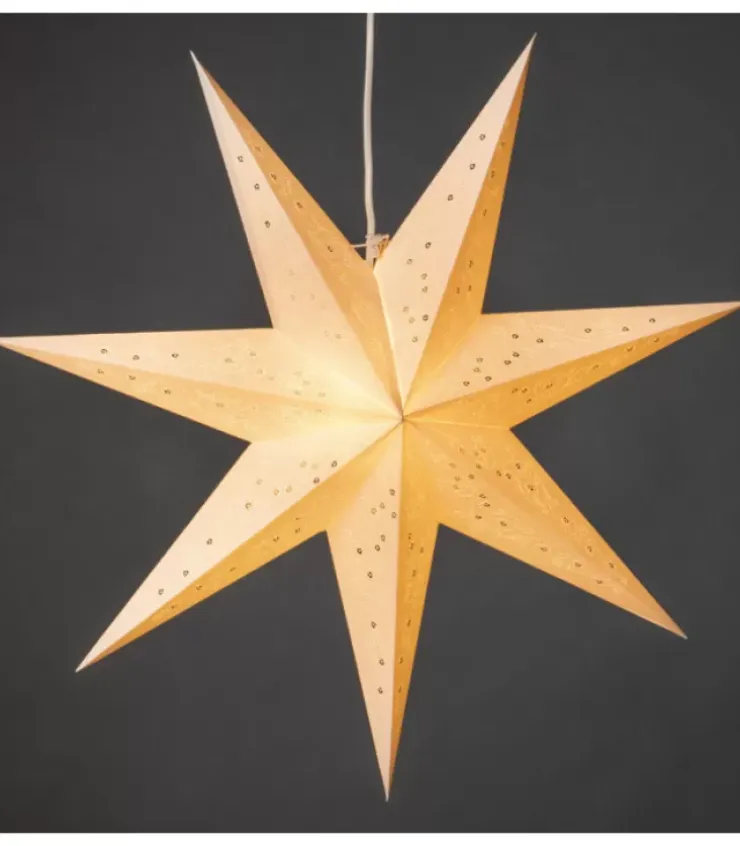 Konstsmide, guirlandes lumineuses de Noël Etoile Lumineuse|Etoile Lumineuse En Papier A Suspendre, 7 Branches, Blanche, 60 Cm