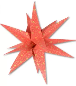 Riffelmacher et Weinberger Etoile Lumineuse|Etoile Lumineuse Rouge En Papier 3D, A Suspendre, 45 Cm