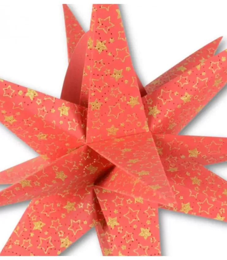 Riffelmacher et Weinberger Etoile Lumineuse|Etoile Lumineuse Rouge En Papier 3D, A Suspendre, 45 Cm