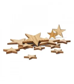 Waldfabrik, photophore en bois et étoile sapin de Noël Objet Déco Bois|Etoiles Décoratives En Bois Pour Table De Noël