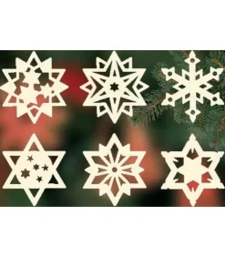 Ratags, décos de Noël lumineuses en bois Décorations En Bois Pour Sapin De Noël|Etoiles En Bois. Déco Sapin De Noël, 6 Motifs Differents - N° 7