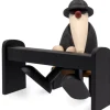 Köhler, Père Noël en bois Père Noël En Bois|Figurine Musicien Jazz, Pianiste Avec Lunettes Noires