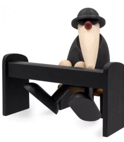 Köhler, Père Noël en bois Père Noël En Bois|Figurine Musicien Jazz, Pianiste Avec Lunettes Noires