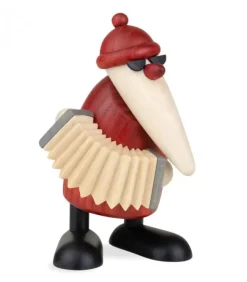 Köhler, Père Noël en bois Père Noël En Bois|Figurine Père Noël Accordeoniste