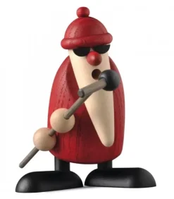 Köhler, Père Noël en bois Père Noël En Bois|Figurine Père Noël Chanteur Et Micro