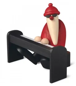 Köhler, Père Noël en bois Père Noël En Bois|Figurine Père Noël Pianiste