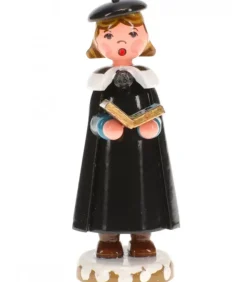 Hubrig, figurines pour enfant Village De Noël Miniature|Fillette Chanteuse Avec Livre De Chorale De Noël - Village De Noël Miniature