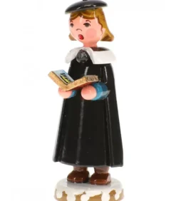 Hubrig, figurines pour enfant Village De Noël Miniature|Fillette Chanteuse Avec Livre De Chorale De Noël - Village De Noël Miniature