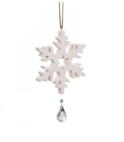 Waldfabrik, photophore en bois et étoile sapin de Noël Décorations En Bois Pour Sapin De Noël|Flocon De Neige A Suspendre Avec Cristal Swarovski N° 2