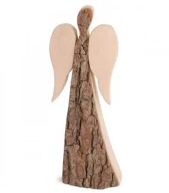Waldfabrik, photophore en bois et étoile sapin de Noël Anges De Noël En Bois|Grand Ange De Noël En Bois, Double Face 24 Cm