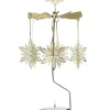 Pluto Produkter, déco de Noël Scandinave Bougeoirs Carrousels Photophore De Noël|Grand Carrousel De Noël Flocons De Neige Dores, 28 Cm