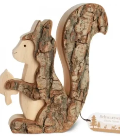 Waldfabrik, photophore en bois et étoile sapin de Noël Animaux En Bois|Grand Ecureuil En Bois 15 Cm