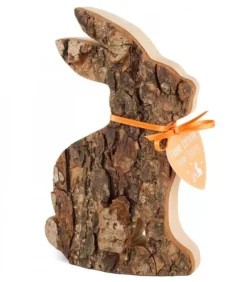 Waldfabrik, photophore en bois et étoile sapin de Noël Lapins En Bois De Paques|Grand Lapin En Bois Assis, 15 Cm