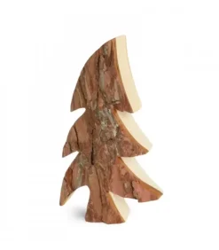 Waldfabrik, photophore en bois et étoile sapin de Noël Sapins En Bois|Grand Sapin En Bois, Forme Penchee, 30 Cm