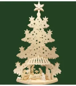 Ratags, décos de Noël lumineuses en bois Crèche De Noël Lumineuse|Grand Sapin Lumineux Led En Bois Avec Personnages De La Crèche
