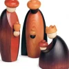 Köhler, Père Noël en bois Personnages De Crèche De Noël|Grands Personnages Crèche De Noël 17 Cm : Trois Rois Mages