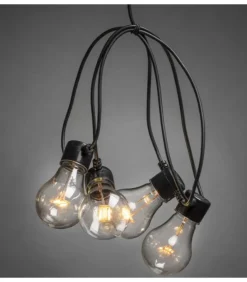 Konstsmide, guirlandes lumineuses de Noël Guirlande Lumineuse Extérieur|Guirlande Lumineuse De Terrasse 10 M Extensible, 10 Ampoules Ambrees
