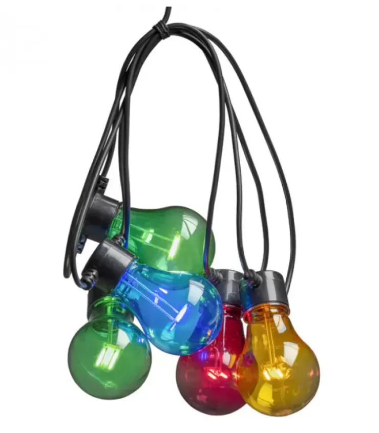 Konstsmide, guirlandes lumineuses de Noël Guirlande Lumineuse Extérieur|Guirlande Lumineuse De Terrasse 10 M Extensible, 10 Ampoules Multicolores