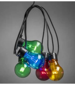 Konstsmide, guirlandes lumineuses de Noël Guirlande Lumineuse Extérieur|Guirlande Lumineuse De Terrasse 10 M Extensible, 10 Ampoules Multicolores