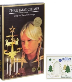 Angel Chimes, carillon des anges Carillon Des Anges|Kit Carillon Père Noël Dore + Bougies