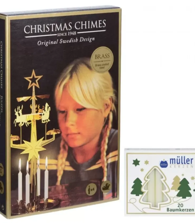 Angel Chimes, carillon des anges Carillon Des Anges|Kit Carillon Père Noël Dore + Bougies