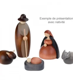 Köhler, Père Noël en bois Personnages De Crèche De Noël|L'Ane Et Le Boeuf, 6 Cm