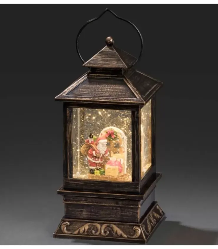 Konstsmide, guirlandes lumineuses de Noël Lanternes De Noël À Neige|Lanterne De Noël À Neige A Led Avec Père Noël Et Enfants, 22 Cm